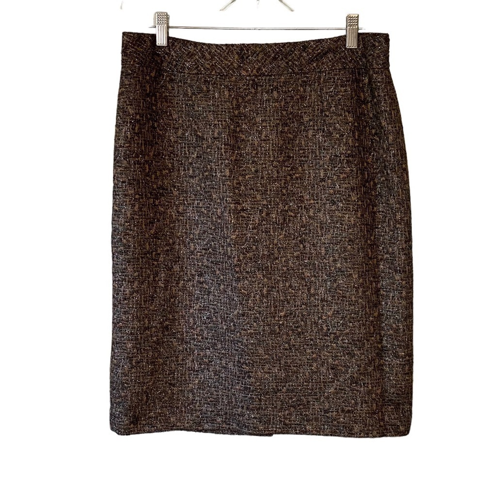 Coldwater Creek Metallic Tweed Mini Skirt Sz 10
